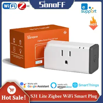 SONOFF S31 Lite Zigbee WiFi Smart Plug US 15A Розетка Умный Дом Smart Scene Timing Управление eWeLink Работа с Alexa Google Home