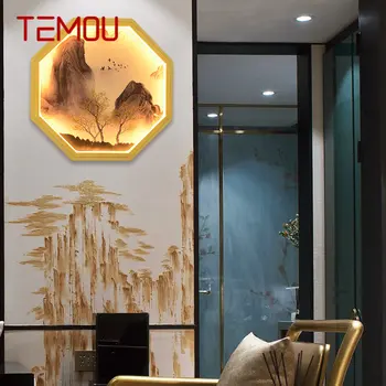 TEMOU Indoor Wall Picture amp LED Современная Креативная Пейзажная Живопись Бра для Гостиной Декор Спальни