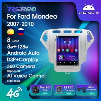 TIEBRO Android10 Tesla Style Экран Автомагнитолы Мультимедийный Плеер Для Ford Mondeo 2007-2010 GPS Навигация Carplay Авторадио 9,7
