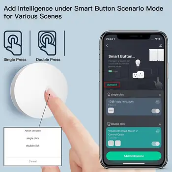 Tuya ZigBee Smart Button Scene Switch, Многосюжетная связь, Беспроводной ключевой переключатель, для автоматизации на батарейках Нужен Zigbee Gateway