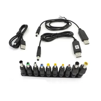 USB boost line DC от 5 В до 9 В 8,4 В 12 В 12,6 В Повышающий модуль 10 штекеров постоянного тока разъем питания Конвертер Адаптер Кабель для зарядки Q