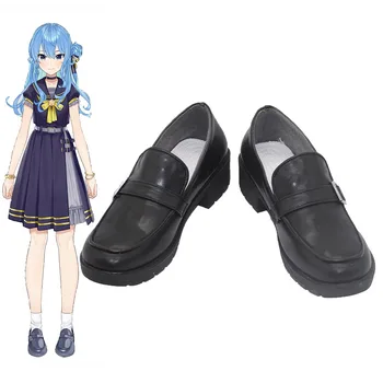 Vtuber Hoshimachi Suisei Обувь Для косплея Hololive Virtual Youtuber Suisui Кожаная Обувь Из Искусственной кожи