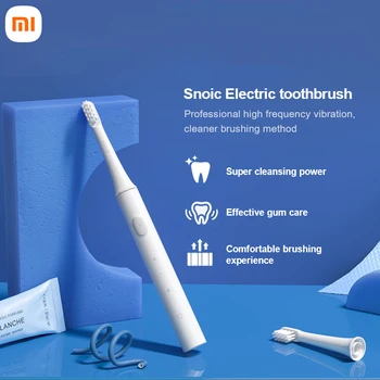 Xiaomi Sonic Electric ToothbrushT100 Умная зубная щетка красочная USB перезаряжаемая IPX7 водонепроницаемая для мягких волос на голове зубных щеток