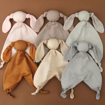Y1UB Детское успокаивающее полотенце Нагрудник Мягкое животное Кролик для сна куклы В обнимку