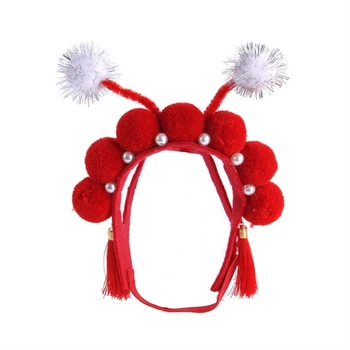 Y1UU Китайская Повязка на голову для кошек, Карнавальная Повязка на голову для домашних животных, Рождественские Головные Уборы для Косплея