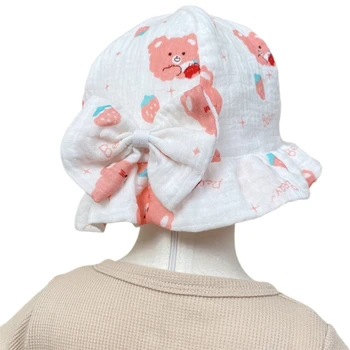 Y55B Широкополая детская шляпа Для девочек Рыбацкая Шляпа С принтом, Панама, Аксессуары для младенцев