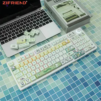 ZIFRIEND 140 Keys Pa Dog Theme Keycaps XDA Height PBT Сублимационный Колпачок для Механической Клавиатуры Индивидуальные Колпачки для Ключей DIY