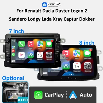 Автомагнитола HU Android GPS для Renault Dacia Duster Logan 2 Sandero Lodgy Lada Xray Captur Dokker Беспроводное автомагнитоло CarPlay Auto