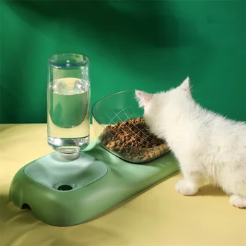 Автоматические поилки для домашних животных, приподнятые миски для кошек и собак, прочная двойная миска для кормления и питья кошек, приподнятые принадлежности для домашних животных