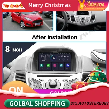 Автомобильный DVD-плеер Android 12.0 GPS-навигация для Ford Fiesta MK7 2013-2016 Автомобильный радиоплеер Авто Видео стерео Мультимедийное головное устройство