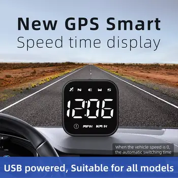 Автомобильный HUD-дисплей, GPS-спидометр, компас, сигнализация о превышении скорости, Многофункциональный дисплей компьютера для вождения, автомобильная электроника