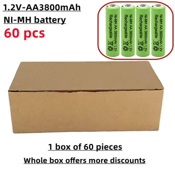 Аккумуляторная батарея типа АА, изготовленная из никель-водородного материала, 1,2 В, 3800 мАч, продается в коробке, подходит для мышей, пультов дистанционного управления и т. Д