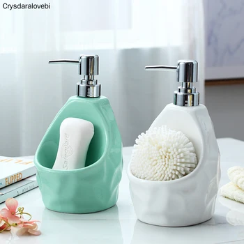 Аксессуары для ванной комнаты Флакон геля для душа-450 / 650 мл Керамический дозатор мыла для кухни- Керамический + ABS Флакон лосьона для украшения дома