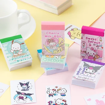Аниме-наклейки Kawaii Sanrio для детской игрушки Hello Kitty Cinnamoroll Kuromi с мультяшными украшениями, наклейки, Милые Канцелярские наклейки, книги