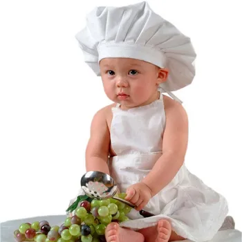 Белый повар для детских костюмов, Шапочка шеф-повара для новорожденных, Детские фотографии, Фартук, Костюмная фотография