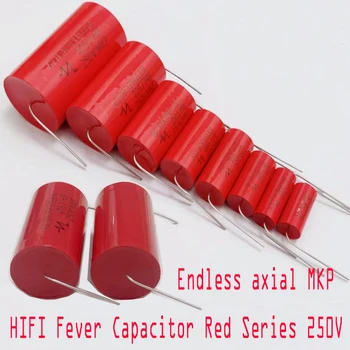 Бесконтактный осевой конденсатор MKP HIFI fever красной серии 630v 250V 400v 1/2.2/3.3/4.7/5.6/6.8/10/ 15 МКФ