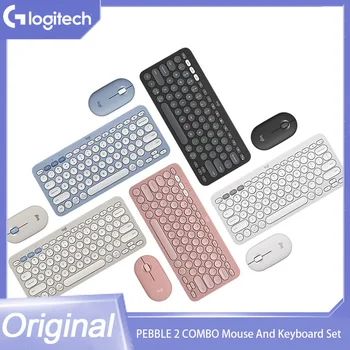 Беспроводная клавиатура Logitech Pebble 2 COMBO Bluetooth, беспроводная мышь Pebble Bluetooth для нескольких устройств Windows Pad, Android Ios