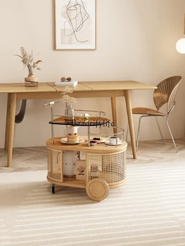 Боковой шкаф для дивана, гостиная, креативный приставной столик в скандинавском стиле, угловой столик, тележка, простой передвижной вагон-ресторан