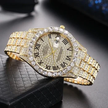 Брендовые часы класса Люкс Со стразами, мужские повседневные часы с кристаллами, Мужские Модные наручные часы с бриллиантами, Relogio Feminino, часы-браслет Унисекс