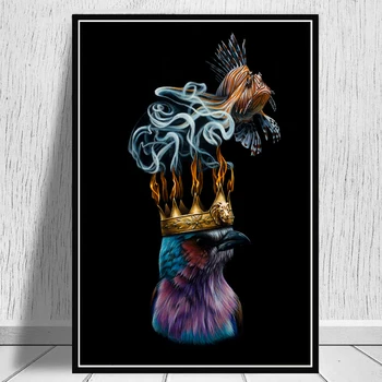 Великолепные сюрреалистичные картины с животными на холсте, креативные плакаты и принты, настенные рисунки для декора гостиной Cuadros