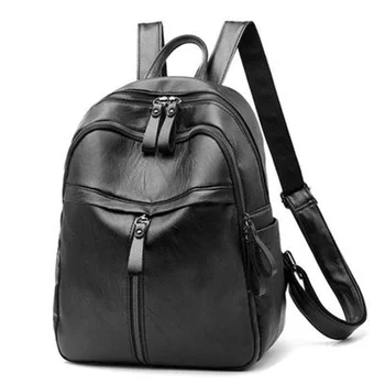 Винтажный женский рюкзак для покупок из искусственной кожи, студенческие школьные сумки, школьные сумки большой емкости, Женский рюкзак для путешествий на молнии.