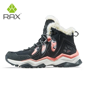 Водонепроницаемая походная обувь RAX, мужские зимние уличные кроссовки, зимние ботинки, плюшевые горные сноубутсы, туристическая обувь для бега трусцой на открытом воздухе