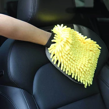 Водонепроницаемые перчатки из микрофибры и синели для автомойки 2 В 1, двухсторонние перчатки для ухода за автомобилем из кораллового флиса, перчатки для чистки автомобиля