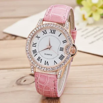 Высококачественные женские часы, модные новые женские часы Geneva, кожаный ремешок, аналоговые кварцевые наручные часы из нержавеющей стали