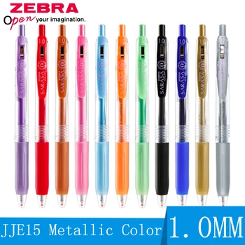 Гелевая ручка цвета ЗЕБРЫ JJE15, Металлическая цветная пуля, Студенческая роспись, фирменные канцелярские принадлежности, ручки 1,0 мм для письма, милые ручки
