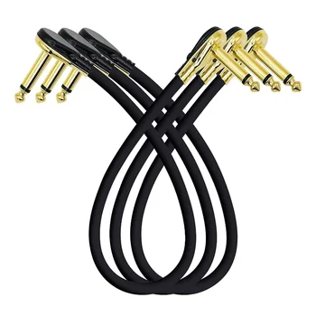 Гитарные соединительные кабели под прямым углом 15/30 см 1/4 гитарного кабеля для педалей гитарных эффектов