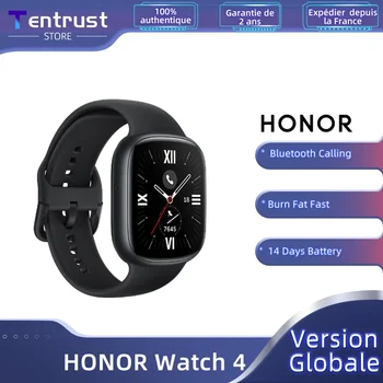 Глобальная версия HONOR Watch 4 Smart Watch 5ATM Монитор уровня кислорода в крови BT5.2 GPS Bluetooth 5.2 Срок службы батареи до 14 дней