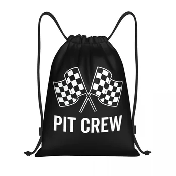 Гоночный автомобиль Pit Crew, клетчатый флаг, рюкзак на шнурке, сумки для мужчин, легкий спортивный рюкзак для спортзала, сумки для покупок