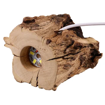 Деревянная Подставка для Хрустального Шара В форме пня Подставка для ночника USB-Зарядка Светодиодный Держатель