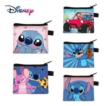 Детский кошелек Disney Lilo & Stitch, мультяшная сумка для хранения, мини-кошелек, сумка для хранения детских игрушек Kawaii, подарок на день рождения