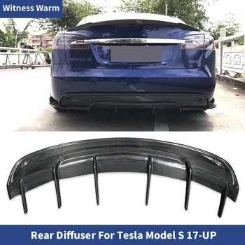 Диффузор Заднего Бампера из Углеродного Волокна, Спойлер для Tesla Model S 70d P85d 90d P100d Седан 4 Двери 2017-up Стайлинг Автомобиля