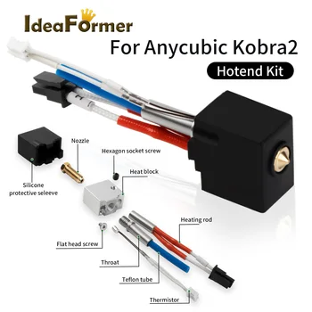 Для ANYCUBIC Kobra 2 Pro Hotend Kit 24 В 60 Вт Нагреватель Картриджа Головка Экструдера Латунная Насадка для 3D-принтера Kobra 2 Neo/2 Max/2 Plus