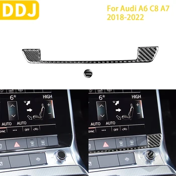 Для Audi A6 C8 A7 2019-2022 Автомобильные Аксессуары Кнопки Панели Управления Отделка Крышки Наклейками Из Углеродного Волокна Украшение Для Укладки