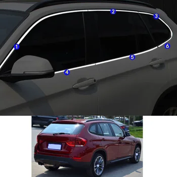 Для BMW X1 sDrive xDrive 18Li 20Li 28Li 2009-2010 2011-2015, Автомобильная наклейка, украшающая окно стойки, Средняя полоса, Отделка рамы, капоты