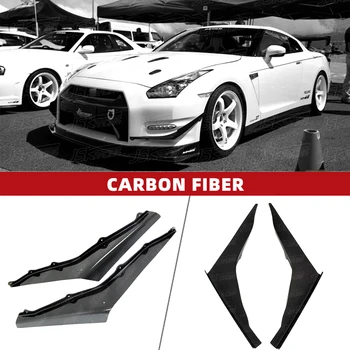 Для Nissan GTR R35 2012-2016 Карбоновые накладки на переднюю губу и боковой бампер K Style 2шт