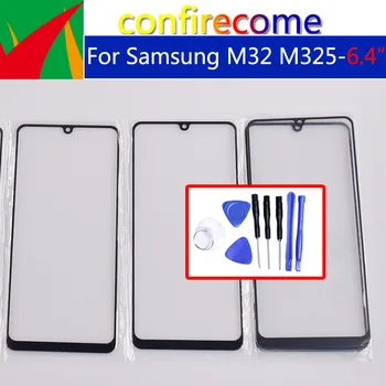 Для Samsung Galaxy M32 M325 Передняя сенсорная панель ЖК-дисплей Внешняя стеклянная крышка Замена объектива