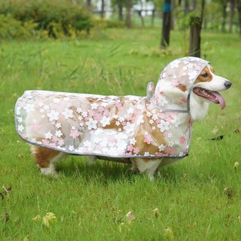 Дождевик для домашних собак Прозрачная непромокаемая одежда для домашних животных Дождевик с капюшоном Пластиковое пончо для щенков Дождевик для домашних животных для маленьких средних собак