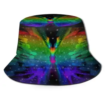 Дорожные шляпы-ведерки с рисунком туманности, космические звезды, радуга, ничего себе, крутая эпопея