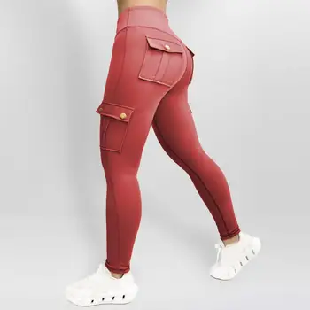 Дышащие брюки для йоги с высокой талией, приталенные, быстросохнущие, с карманами на мягком эластичном поясе.