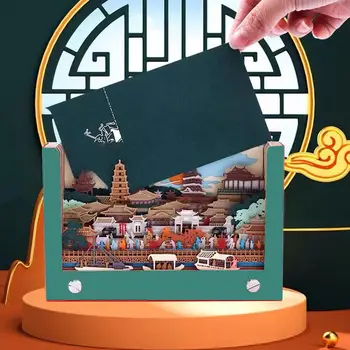 Еженедельный календарь на 2024 Год Дракона, Запретный город в Храме Небес, Тайваньский календарь, 3D резьба по бумаге, офисные столы в старинном стиле