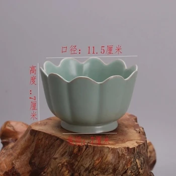 Железная покрышка Song Ruyao, Зеленый глазурованный гвоздь, чаша для лотоса, имитация династии, Старинная фарфоровая домашняя коллекция