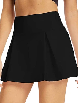 Женская спортивная юбка Skort, эластичная теннисная юбка в складку с высокой талией и встроенными шортами для активных видов спорта и йоги