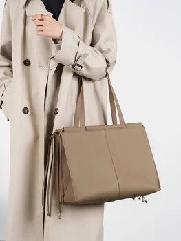 Женская сумка-тоут из натуральной кожи, новая модная женская сумка на плечо из воловьей кожи с верхним слоем, большие карманы, сумка для подмышек с отделениями