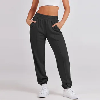 Женские спортивные брюки, мешковатые повседневные тренировочные брюки с высокой талией, спортивные штаны для бега трусцой
