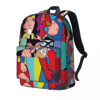 Забавный мультяшный рюкзак, модные дорожные рюкзаки унисекс из полиэстера, дышащие повседневные школьные сумки, рюкзак