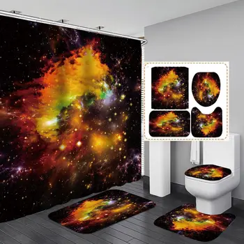 Занавеска для душа Universe Galaxy Комплект полиэфирных штор для ванны 3D Принт Planet 180x180 см Занавеска для ванной Комнаты Home Decor Прямая поставка